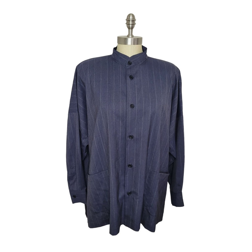 Eskandar Cashmere/Silk Tunic Jacket Top Mandarin Collar  Lagenlook Size 1